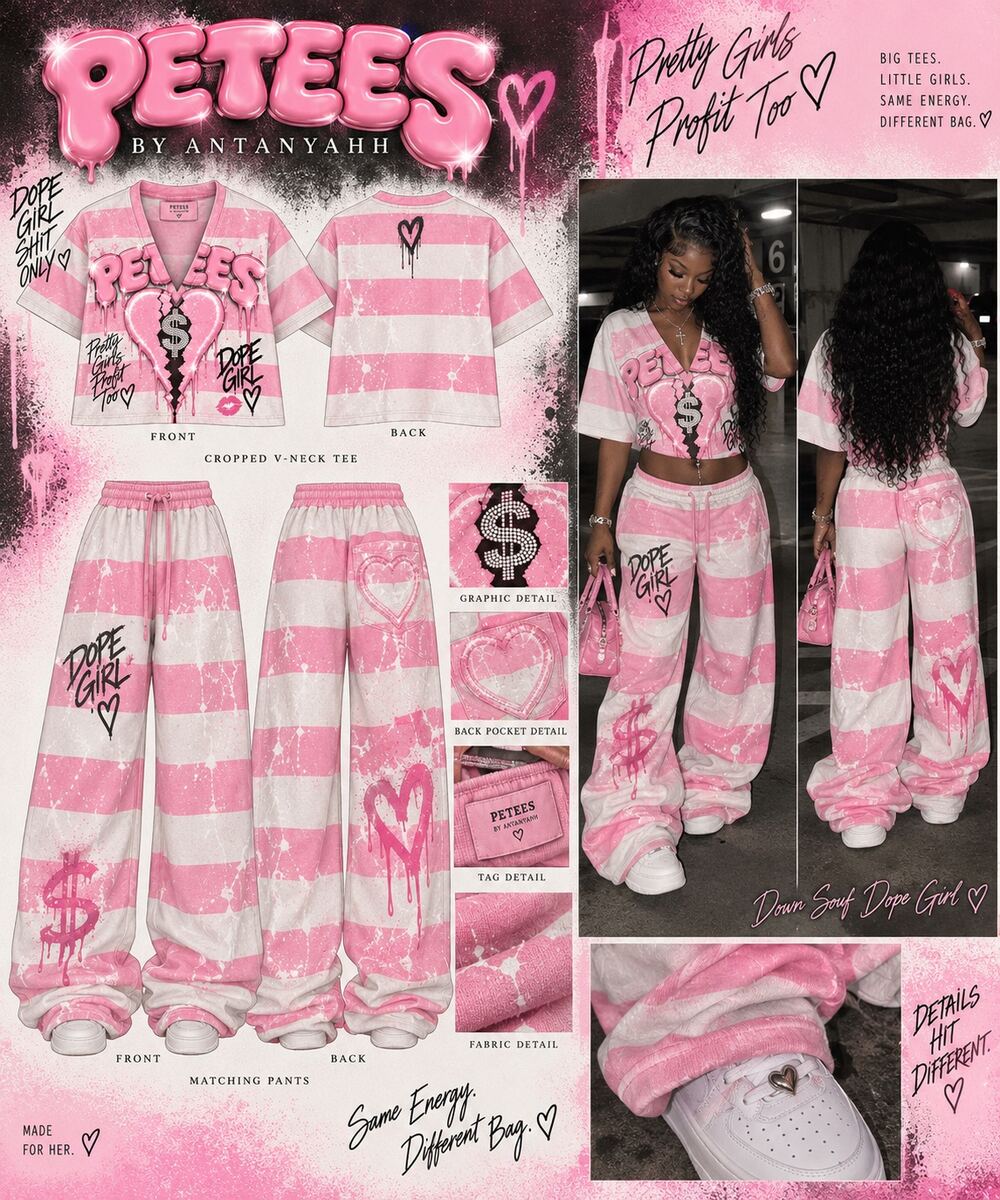 Pink Stripe Profit V-Neck alternate look